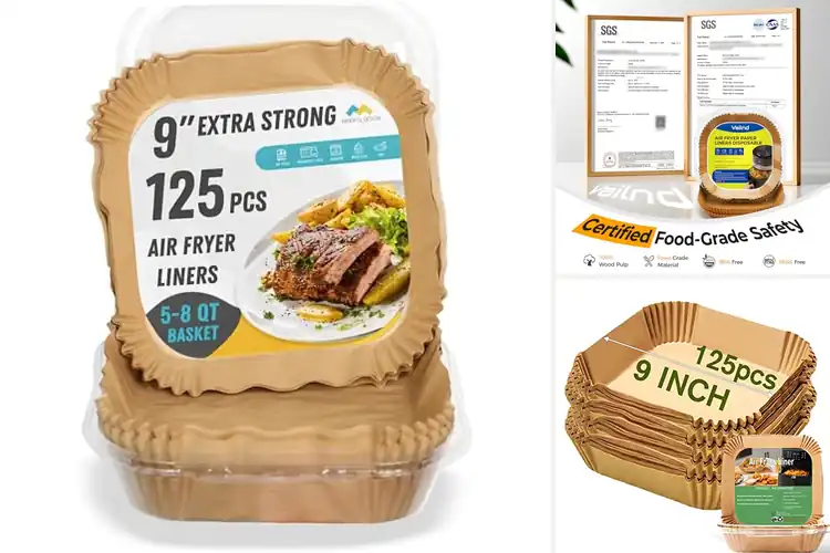 Detailed view of Best 125 Count Air Fryer Liners for Easy, Clean Cooking