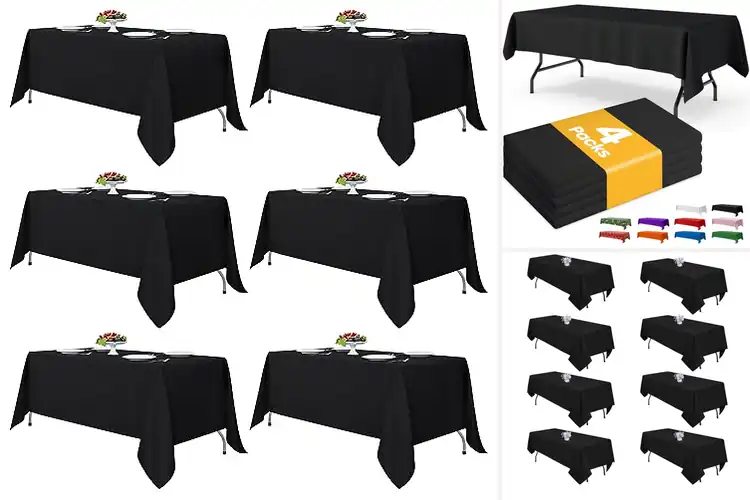 Detailed view of Best Black Tablecloths for a Sleek, Stylish Setup
