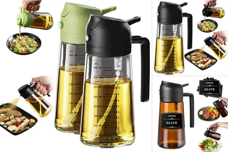 Detailed view of Best Dual Dispensing Oil Bottles: Spray or Pour